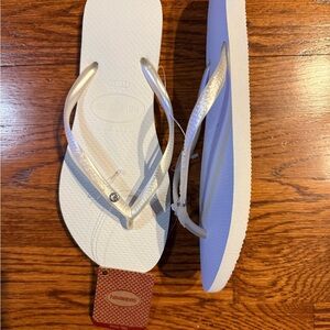 Havaianas White Flip Flops Accents